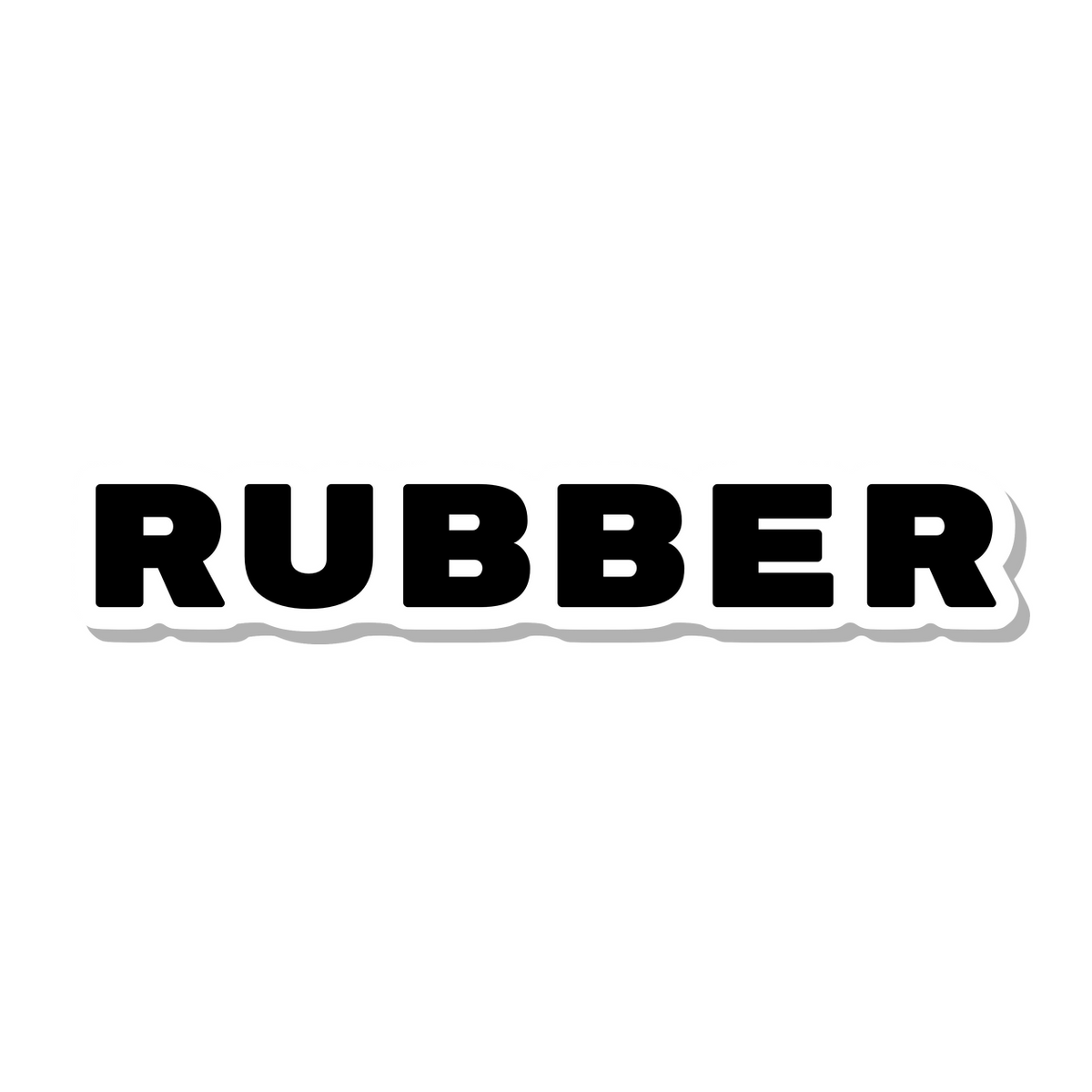 Rubber die-cut sticker