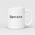 Operate Mug in white