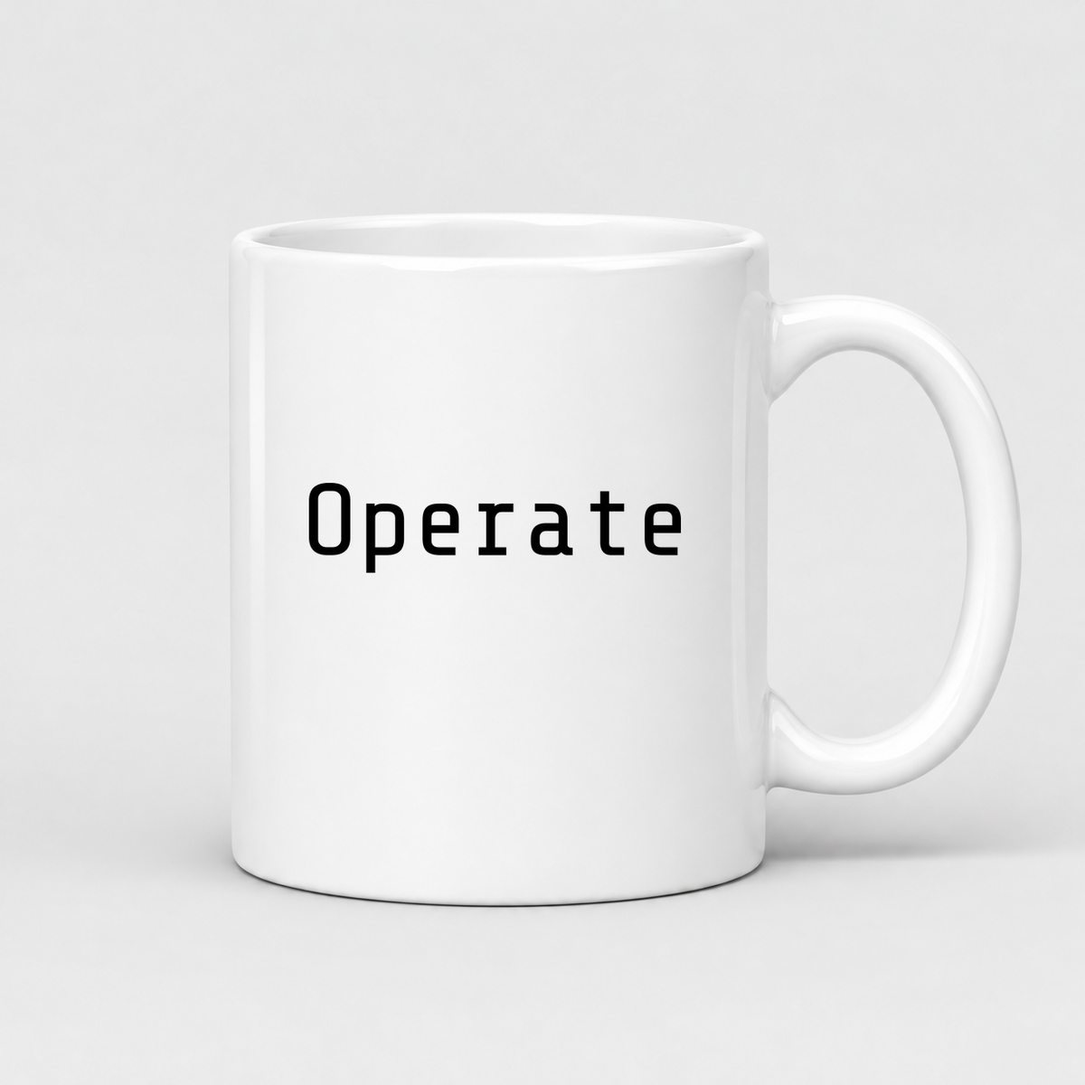 Operate Mug in white