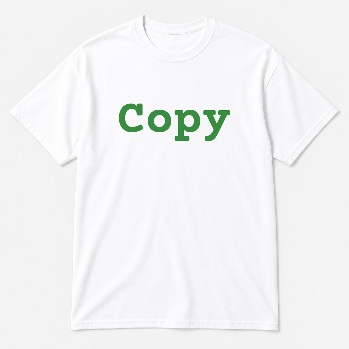 Copy T-Shirt in white with green text