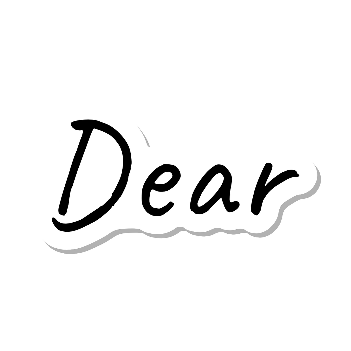 Dear die-cut sticker