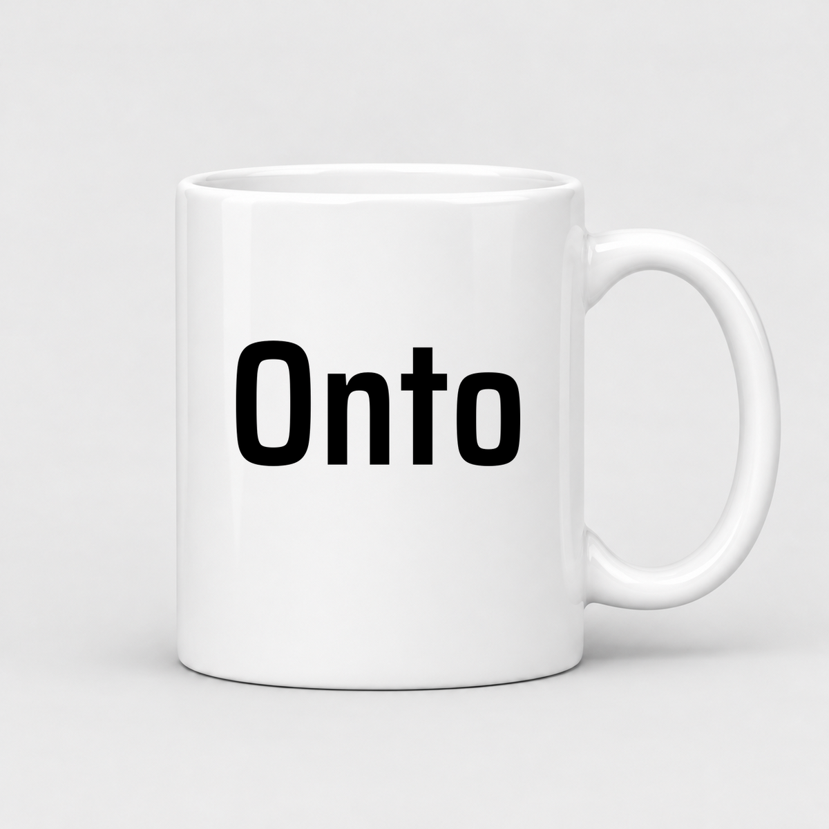 Onto Mug in white