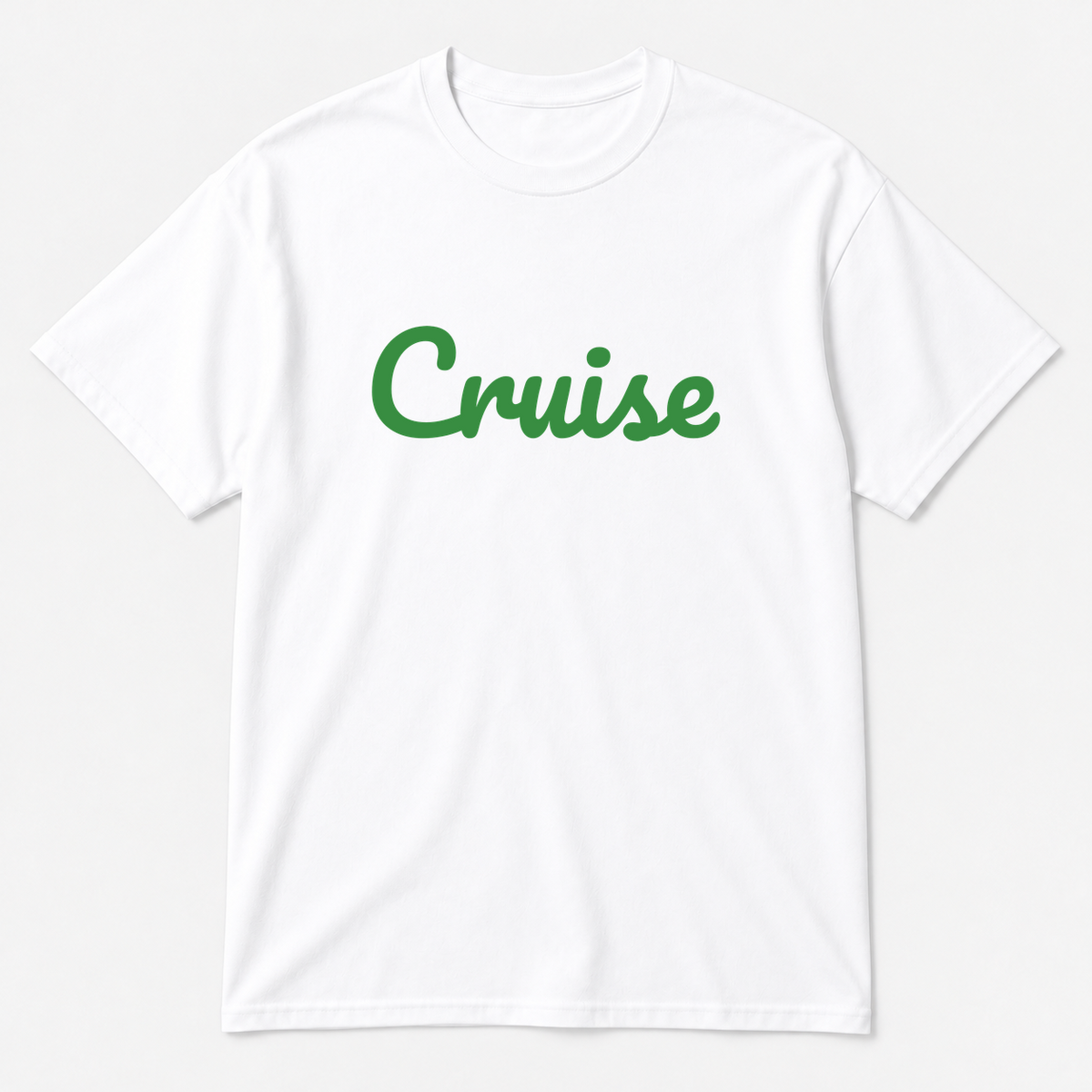 Cruise T-Shirt in white with green text