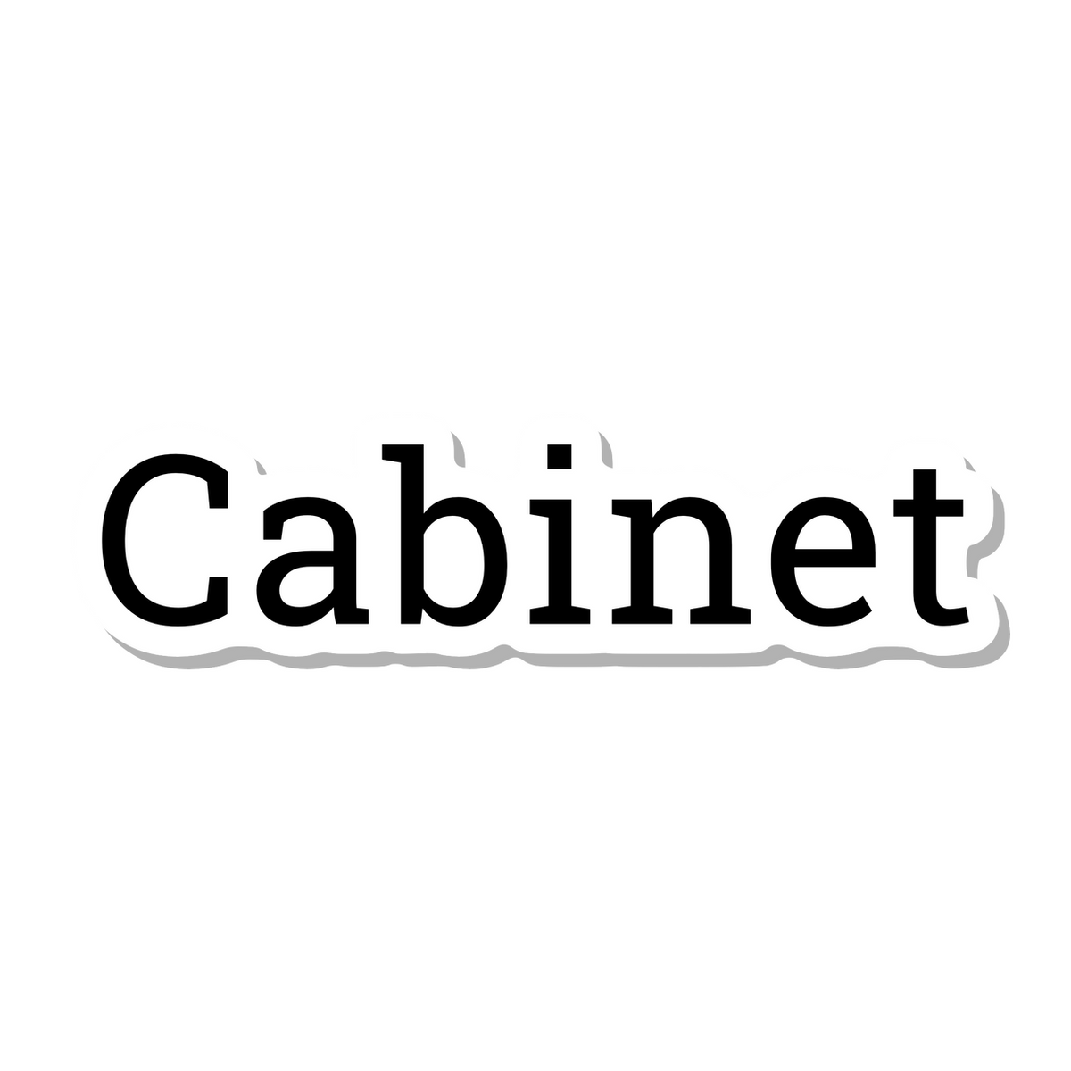 Cabinet die-cut sticker