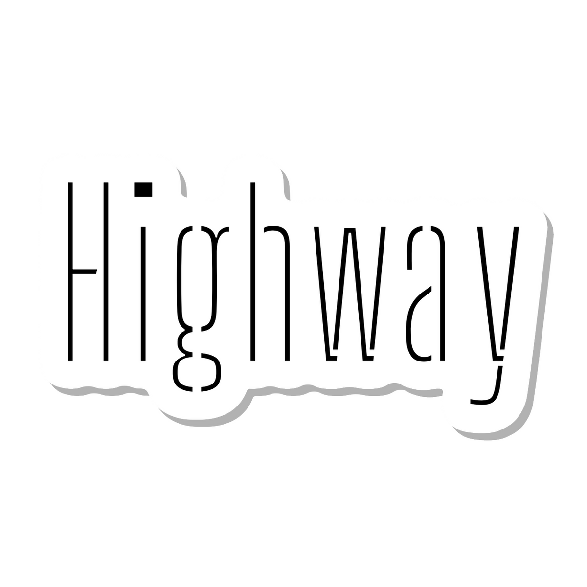 Highway die-cut sticker