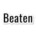 Beaten die-cut sticker