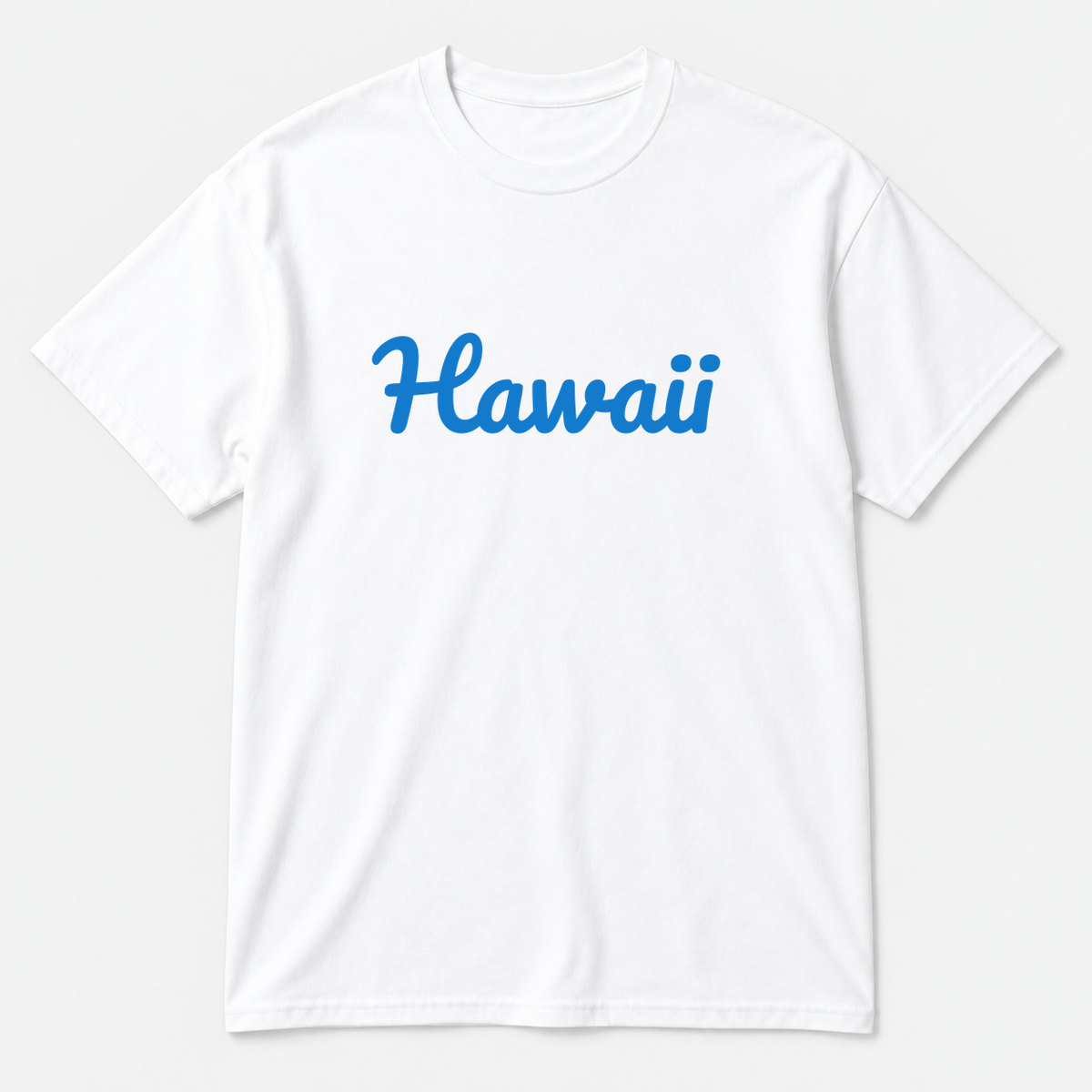 Hawaii T-Shirt in white with blue text