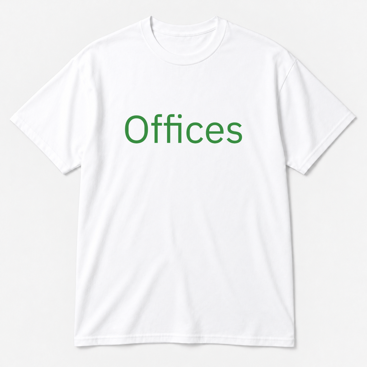 Offices T-Shirt in white with green text