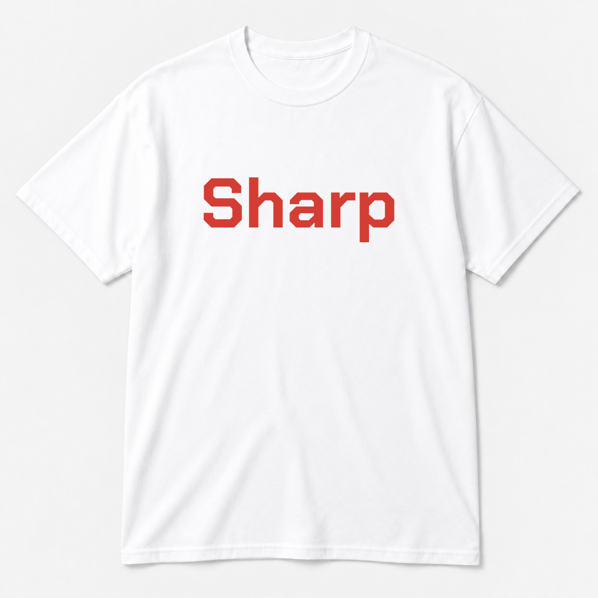 Sharp T-Shirt in white with red text
