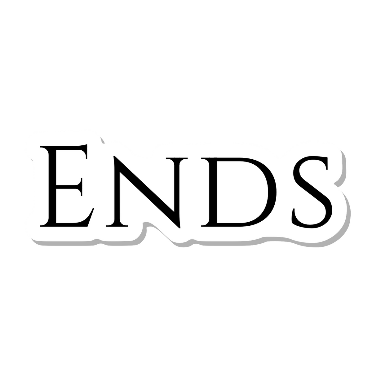 Ends die-cut sticker
