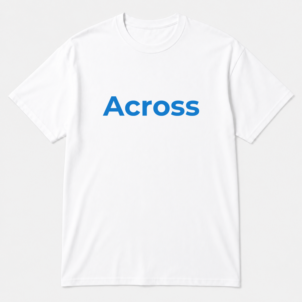 Across T-Shirt in white with blue text
