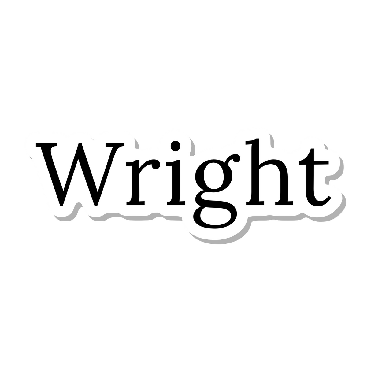 Wright die-cut sticker