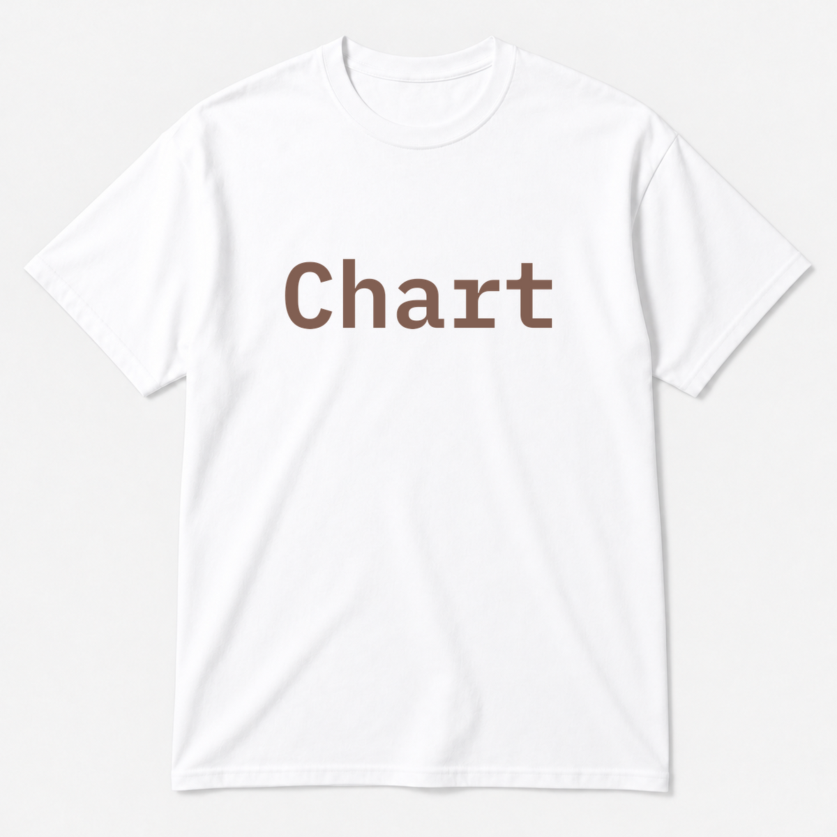 Chart T-Shirt in white with brown text