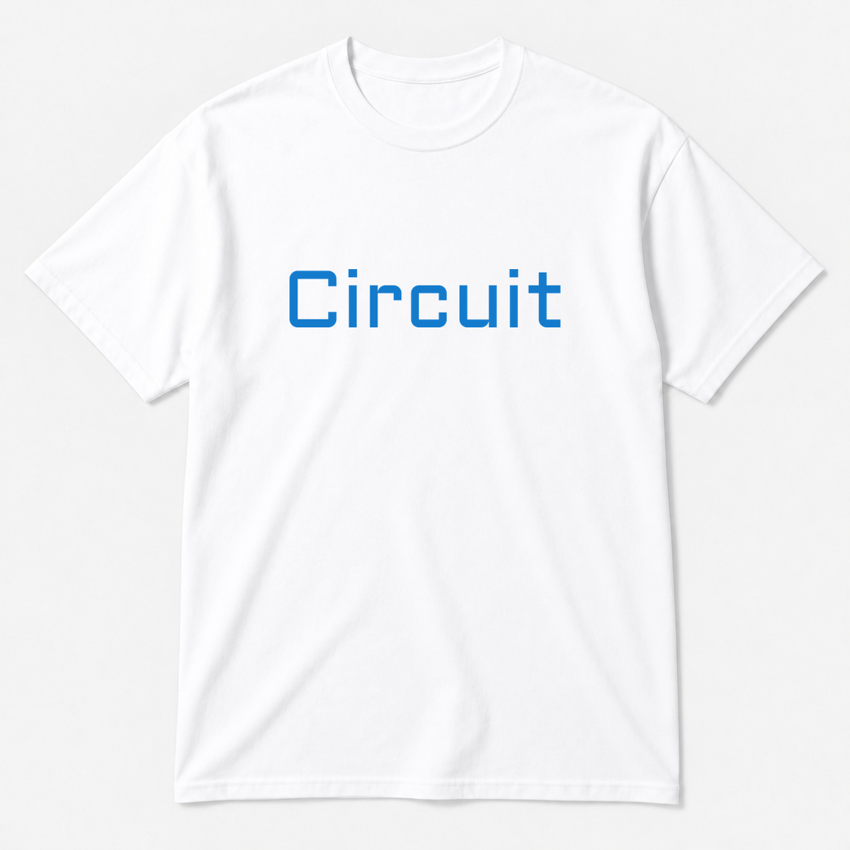 Circuit T-Shirt in white with blue text