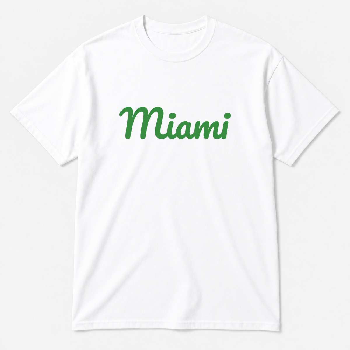 Miami T-Shirt in white with green text