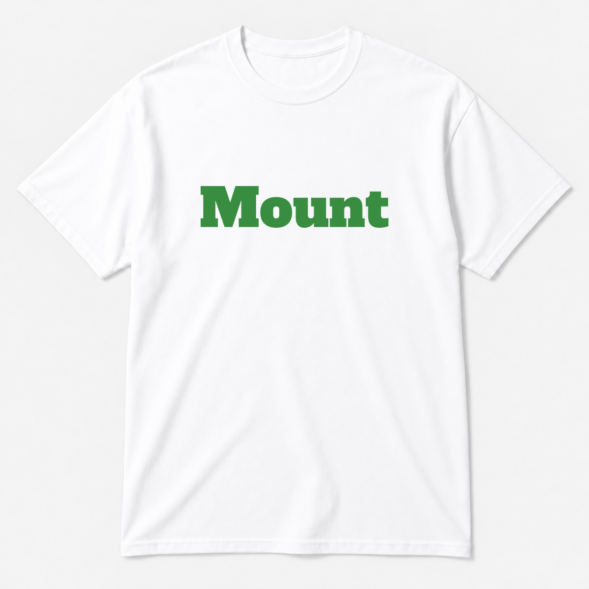 Mount T-Shirt in white with green text