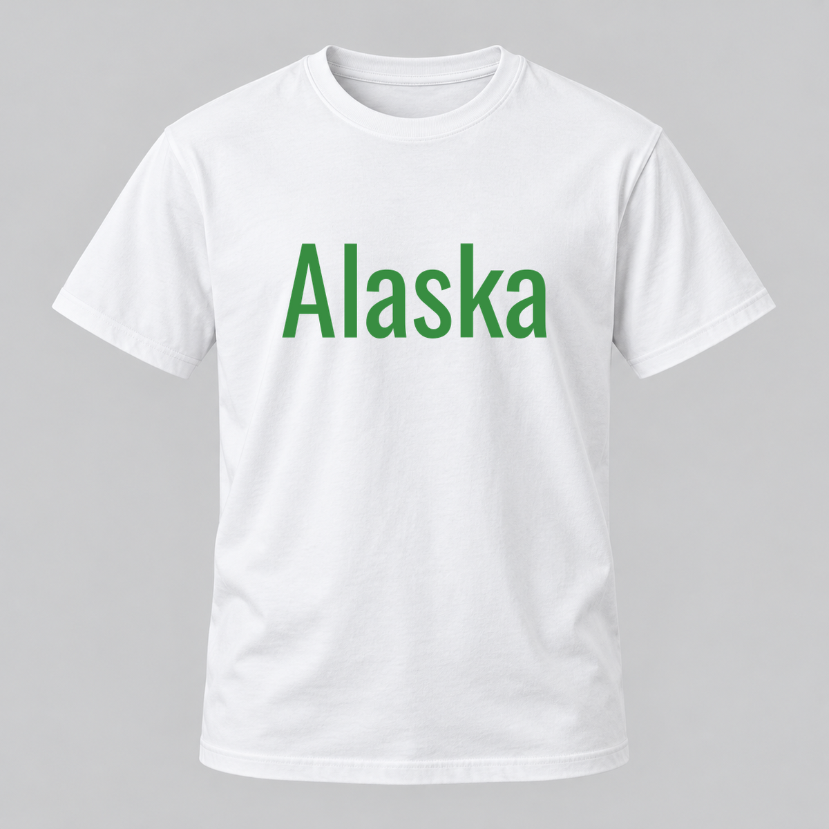 Alaska T-Shirt in white with green text