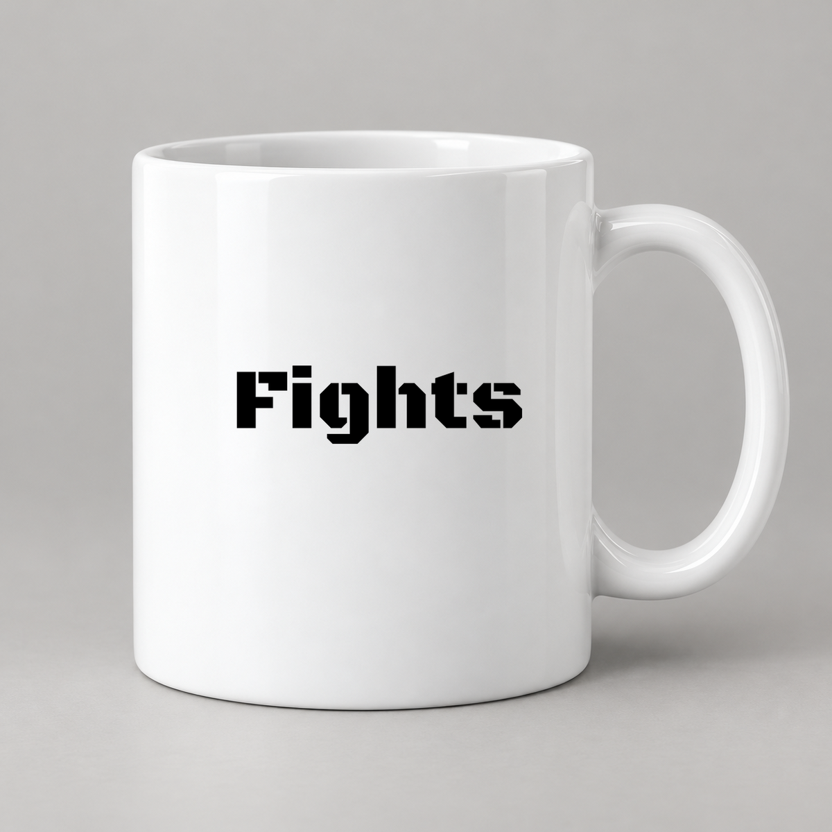 Fights Mug in white