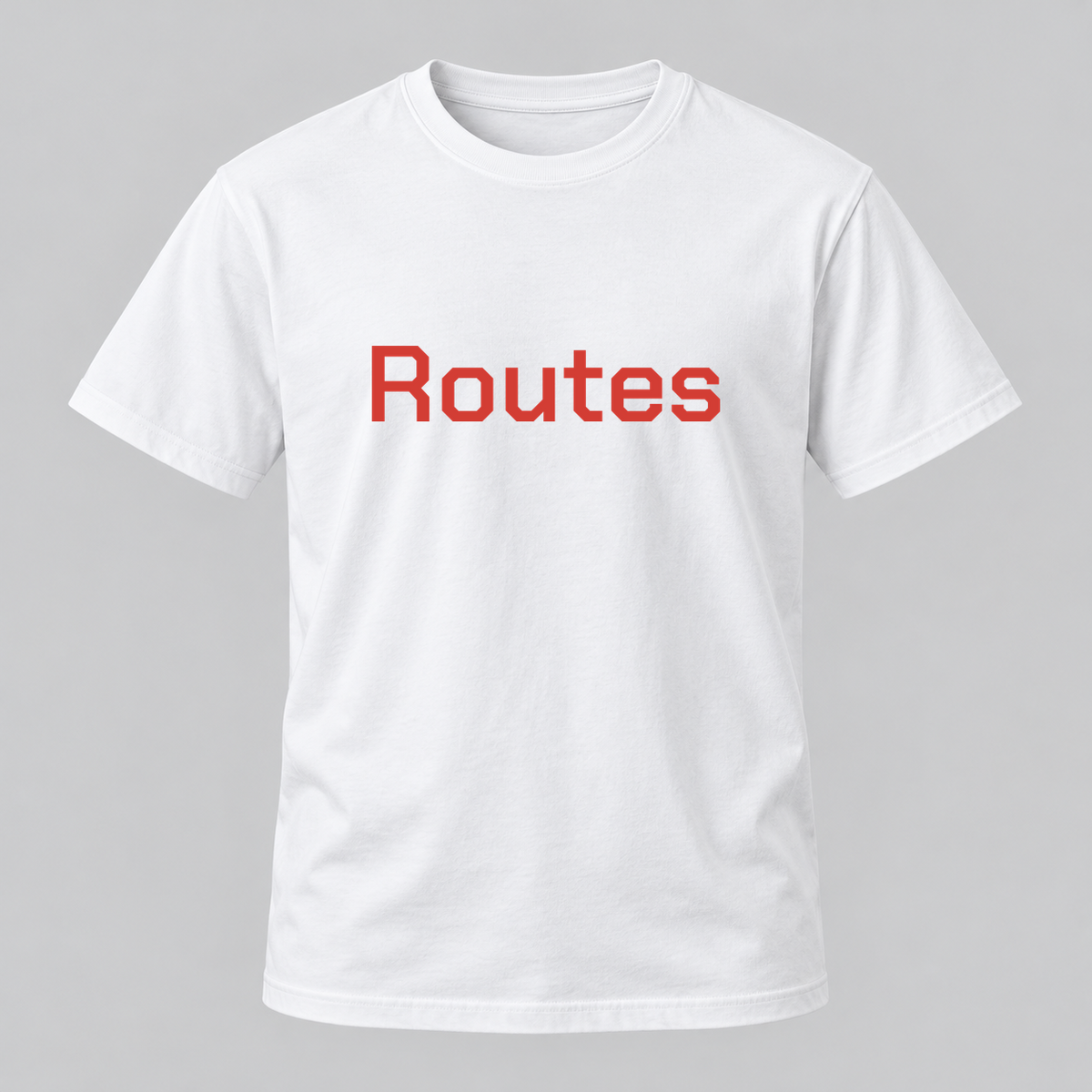 Routes T-Shirt in white with red text