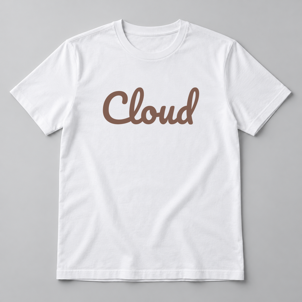 Cloud T-Shirt in white with brown text