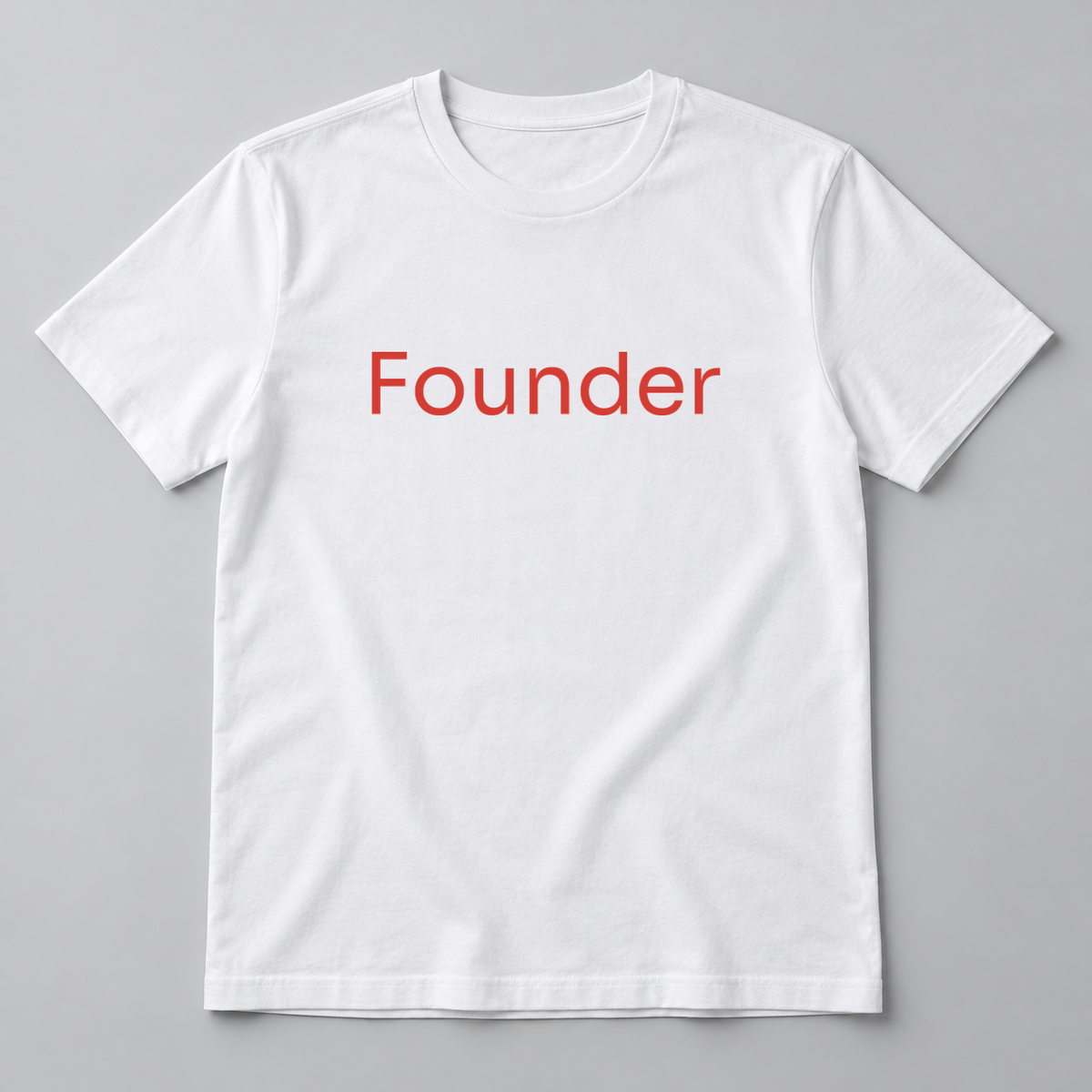 Founder T-Shirt in white with red text