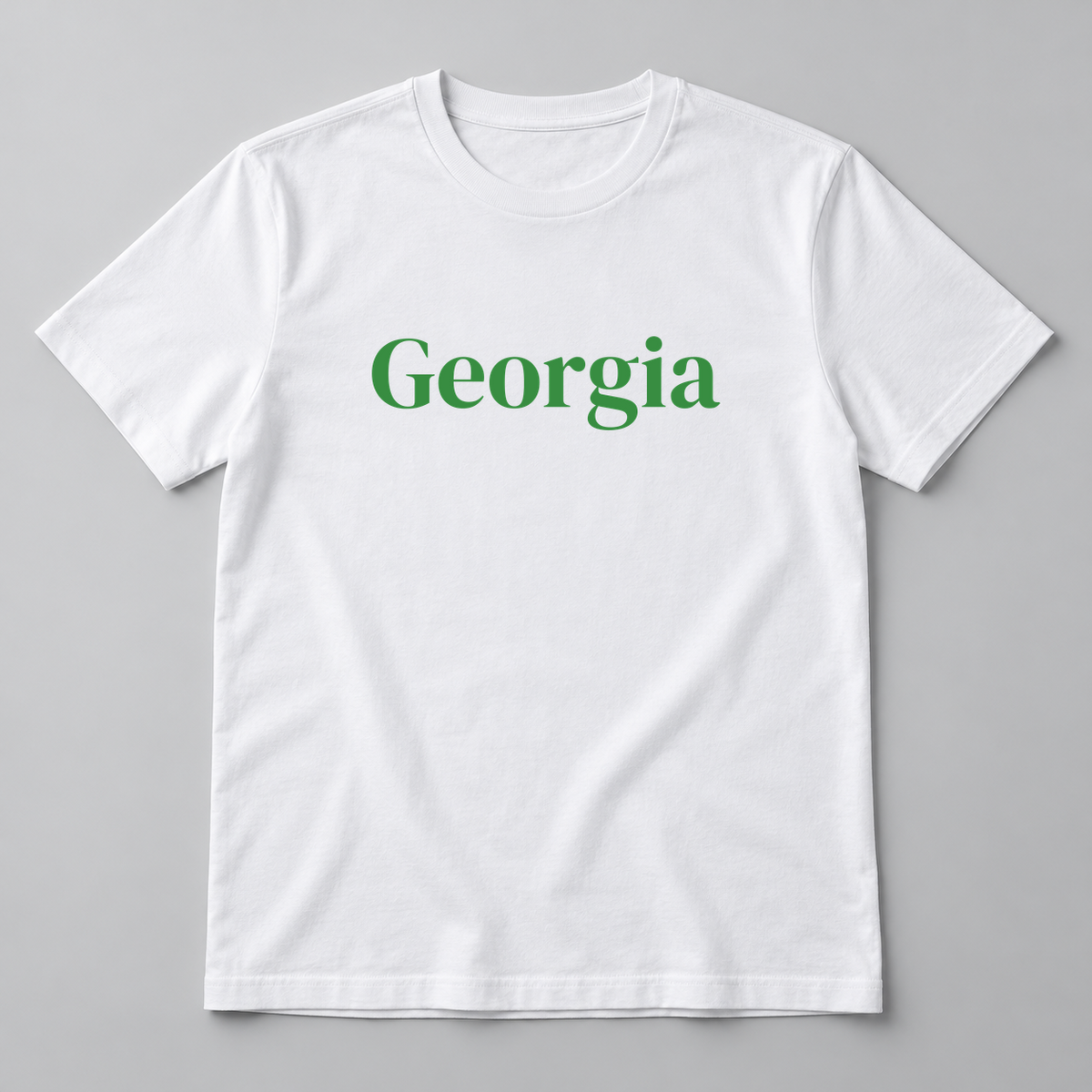 Georgia T-Shirt in white with green text