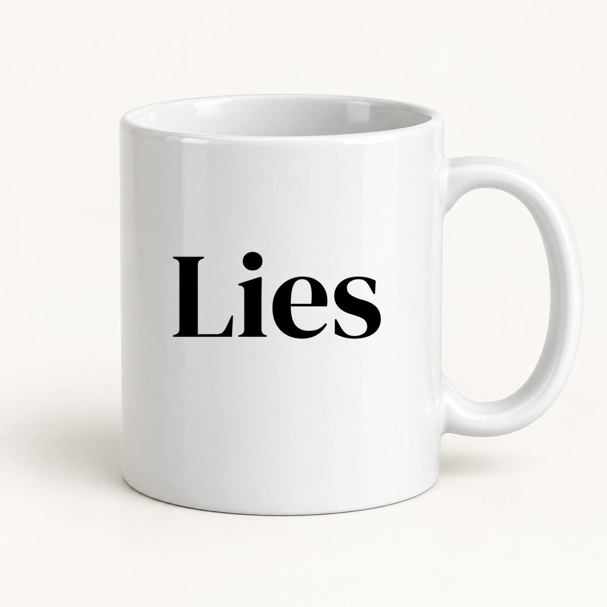 Lies Mug in white