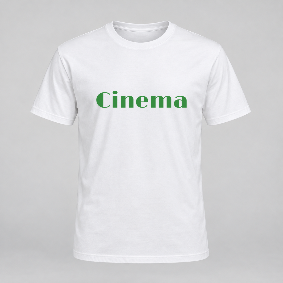 Cinema T-Shirt in white with green text