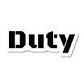 Duty die-cut sticker
