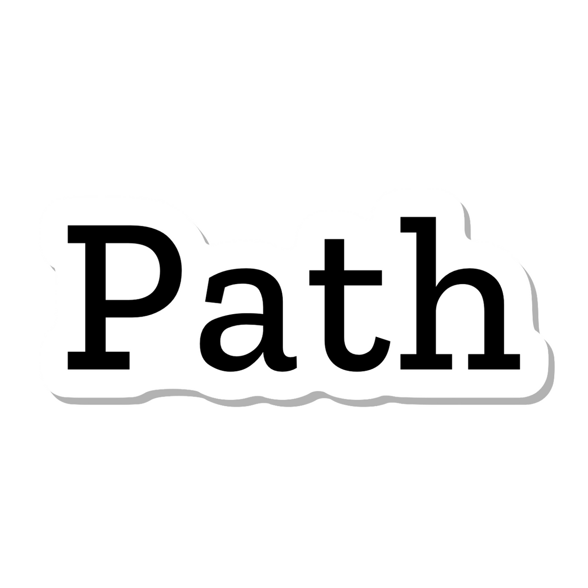 Path die-cut sticker
