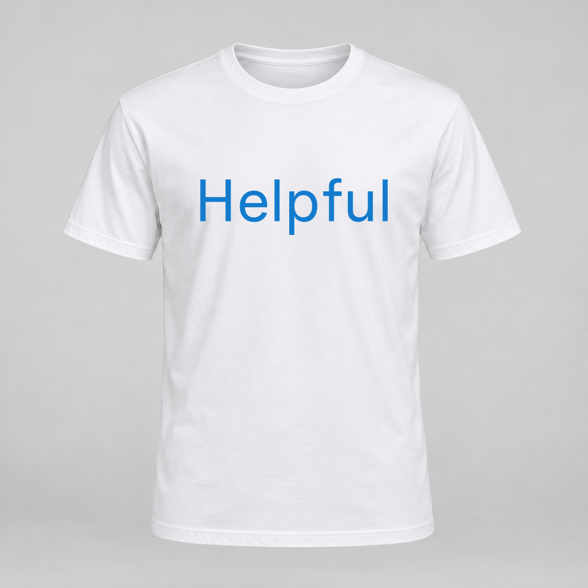 Helpful T-Shirt in white with blue text