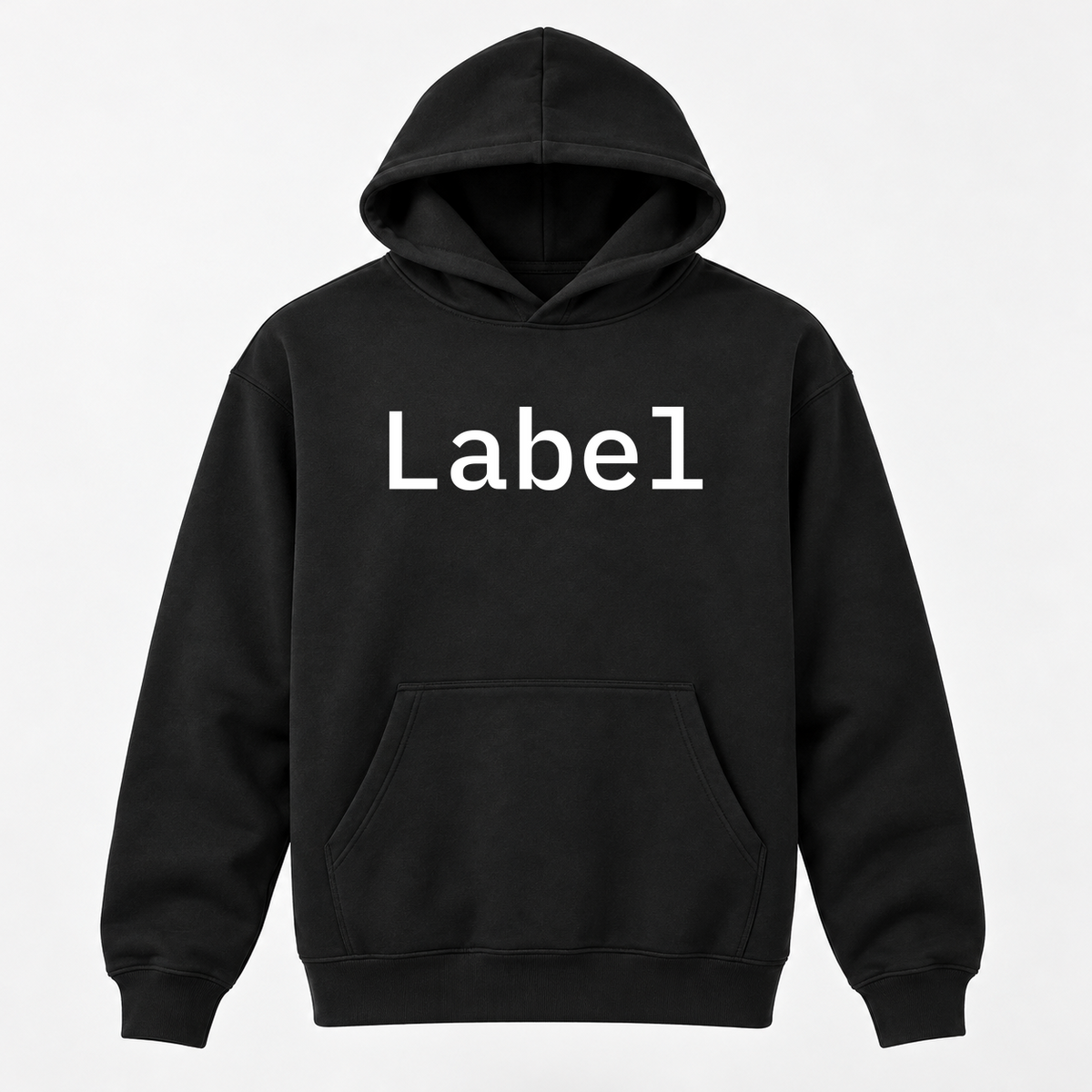 Label Hoodie in black
