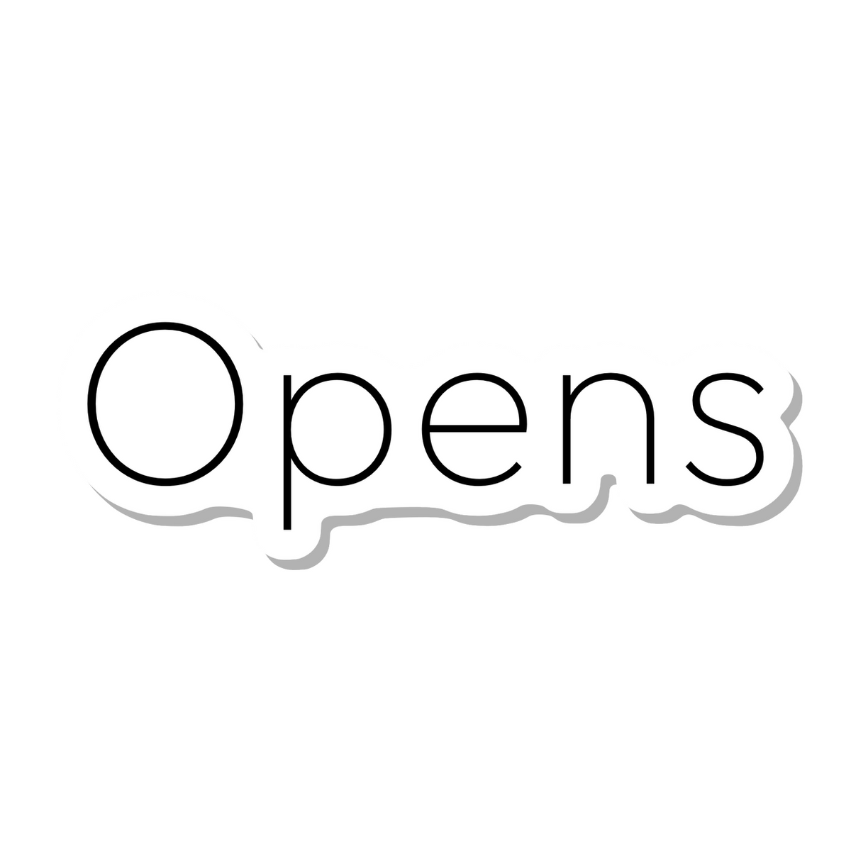Opens die-cut sticker