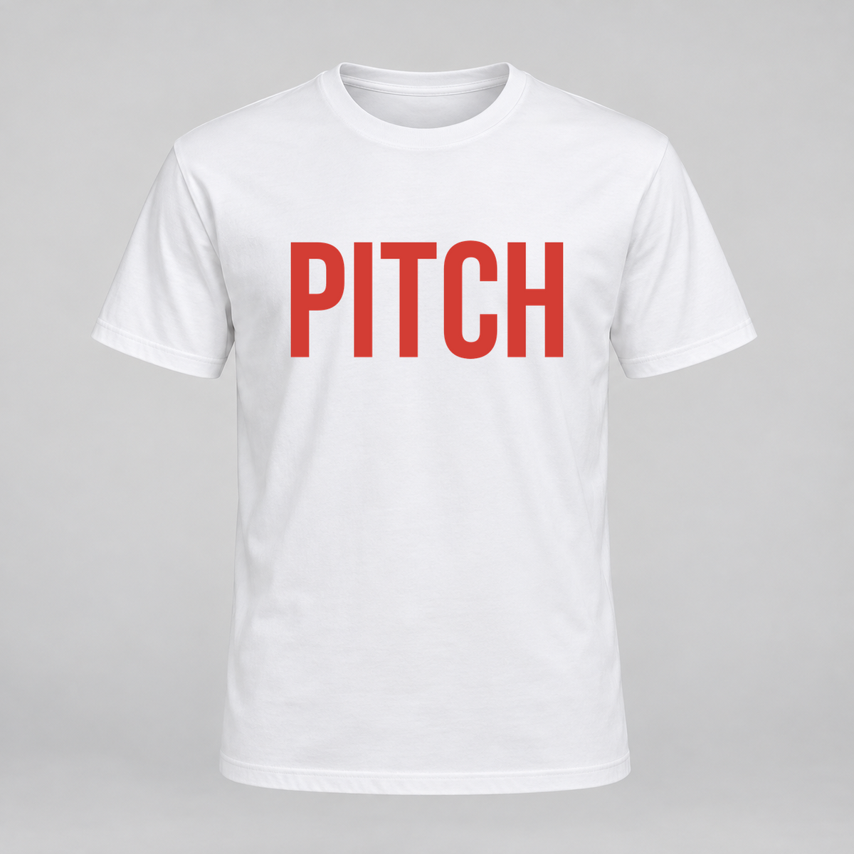 Pitch T-Shirt in white with red text