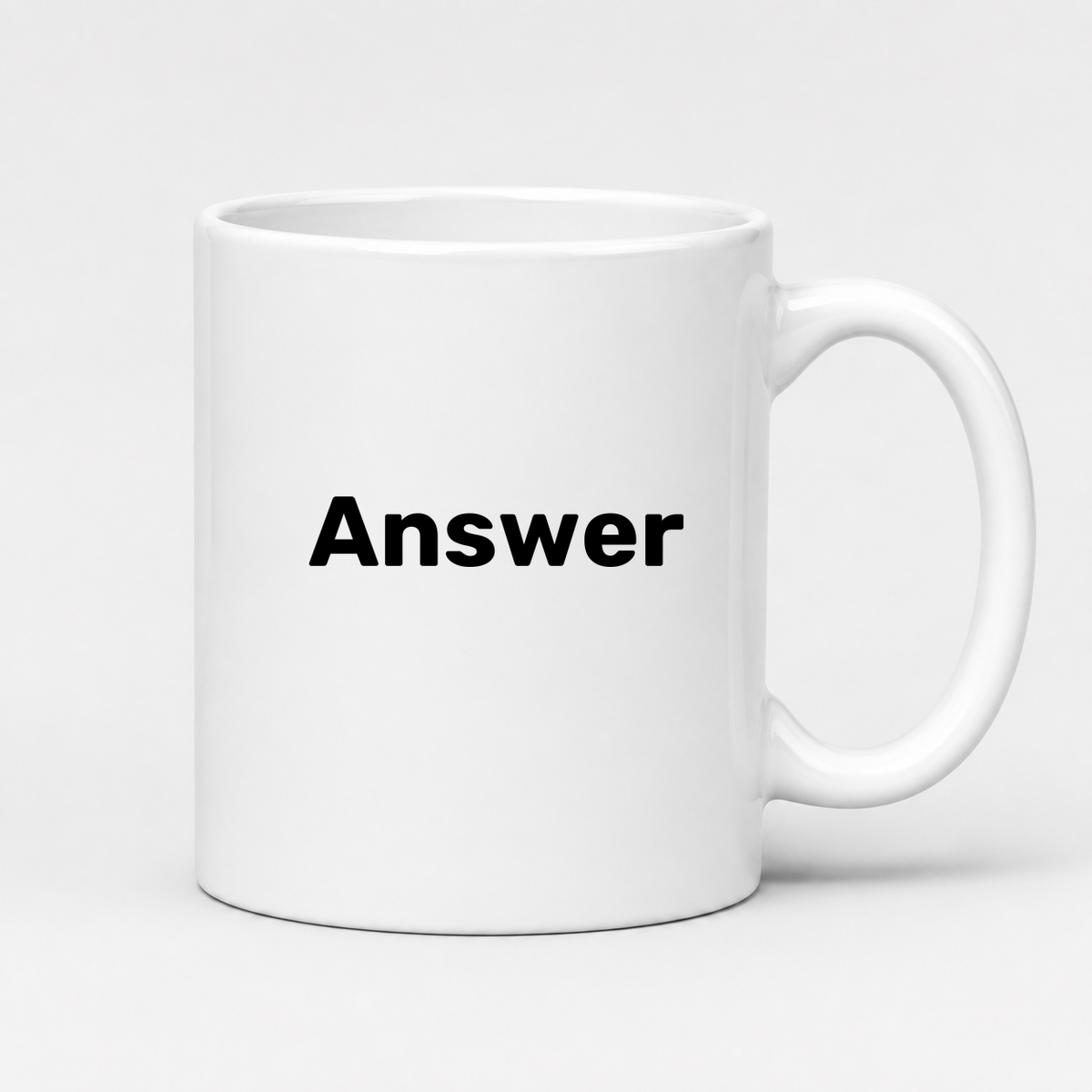 Answer Mug in white