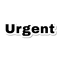 Urgent die-cut sticker