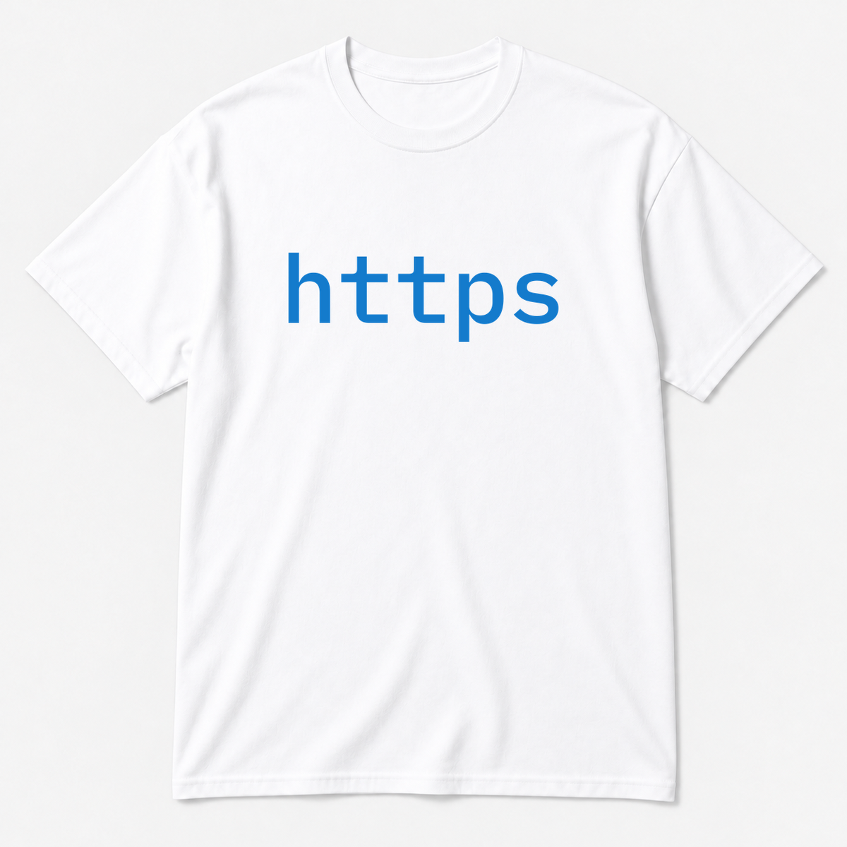 https T-Shirt in white with blue text