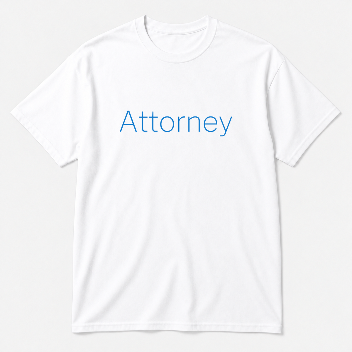 Attorney T-Shirt in white with blue text