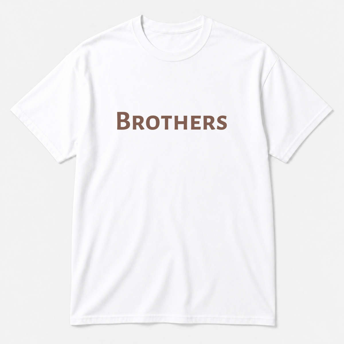 Brothers T-Shirt in white with brown text