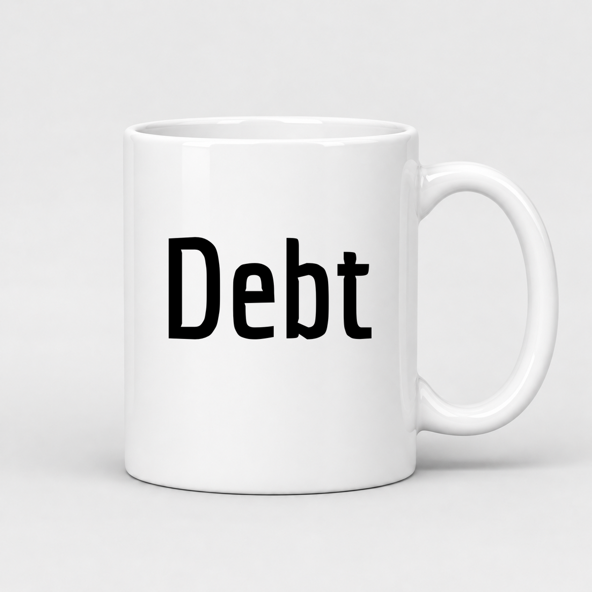 Debt Mug in white