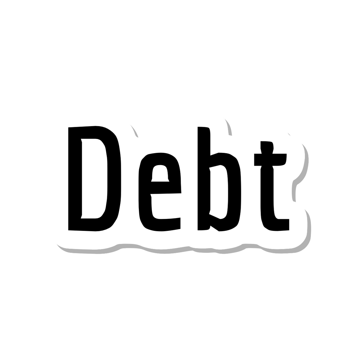 Debt die-cut sticker
