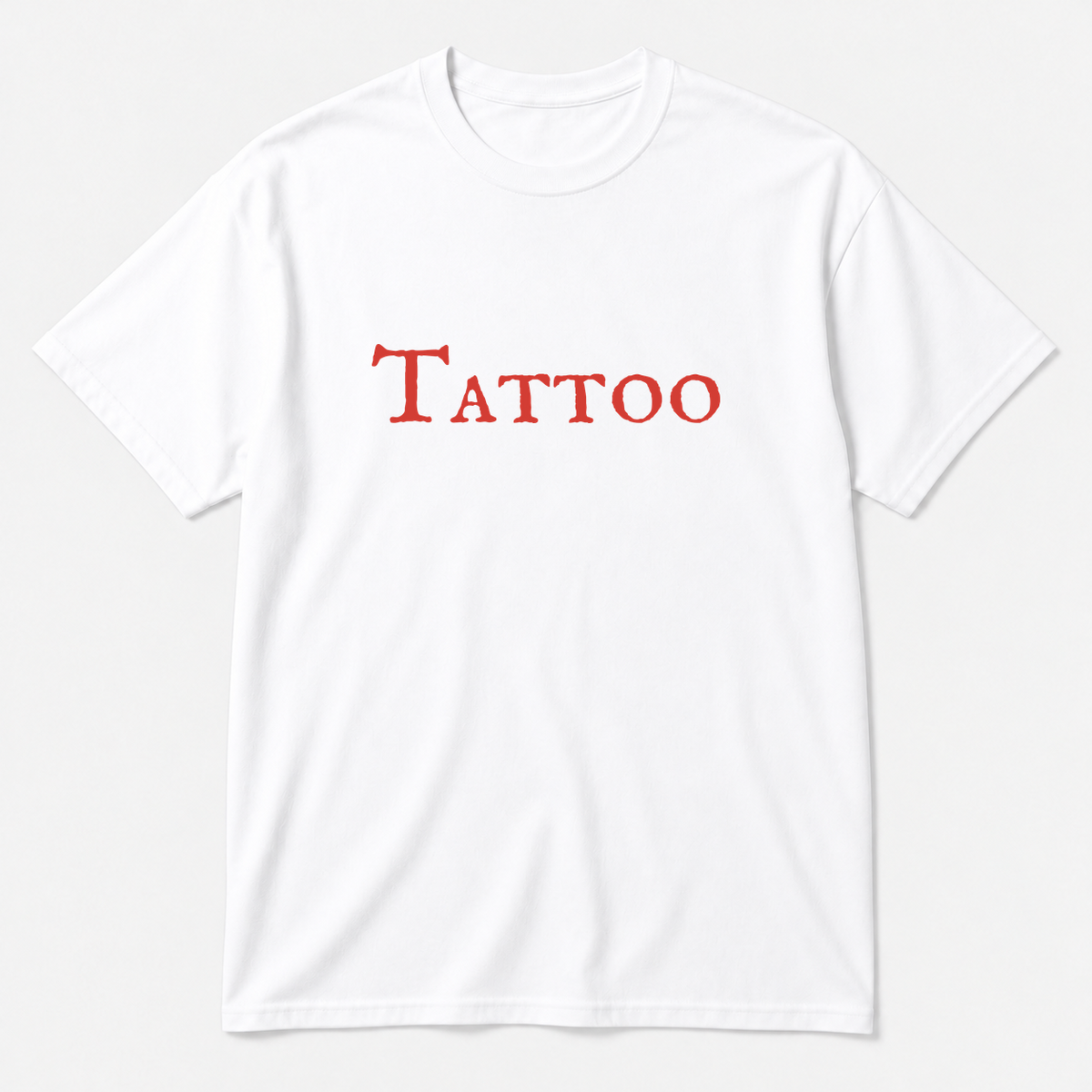 Tattoo T-Shirt in white with red text