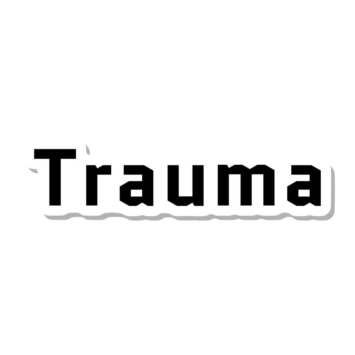 Trauma die-cut sticker