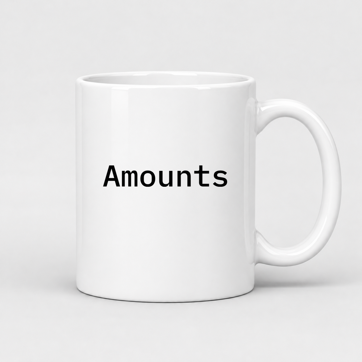 Amounts Mug in white