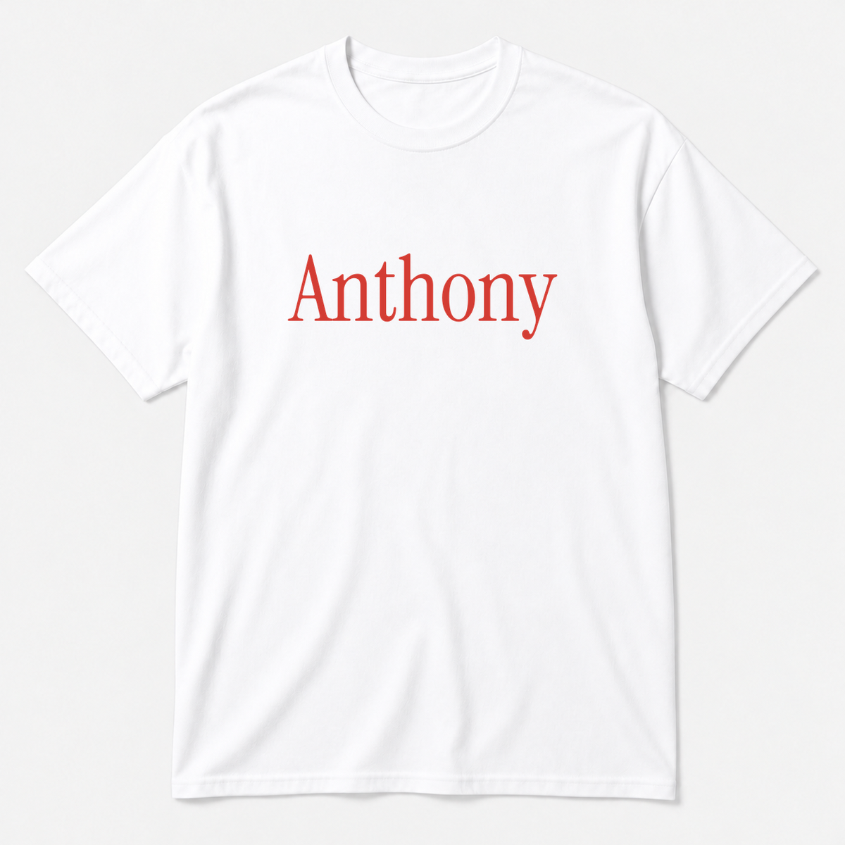 Anthony T-Shirt in white with red text