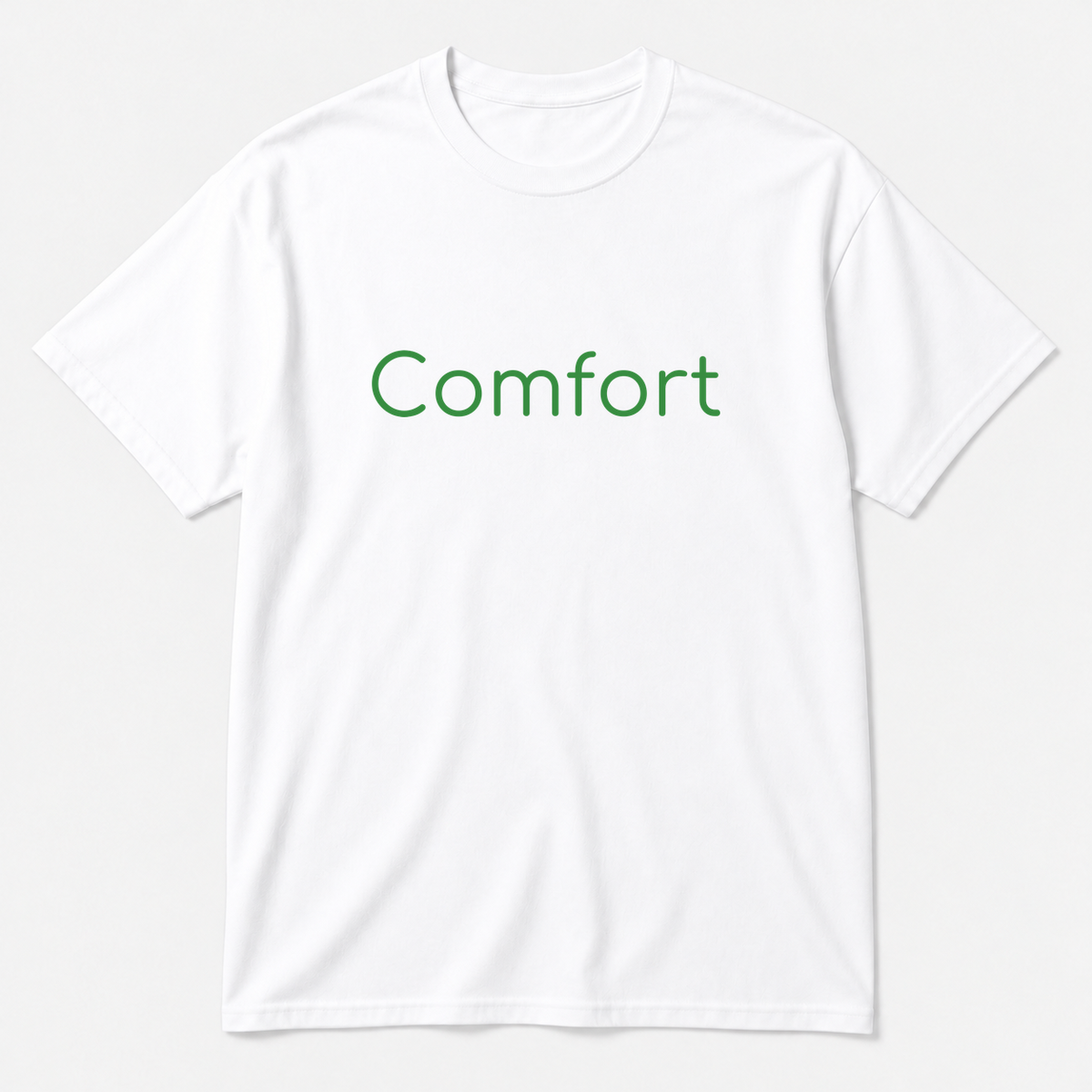 Comfort T-Shirt in white with green text