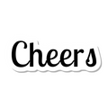 Cheers die-cut sticker