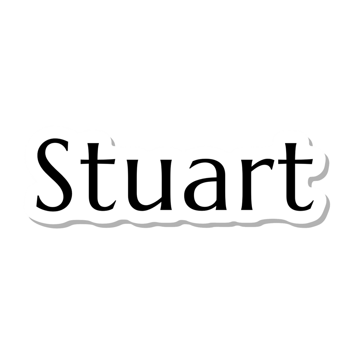 Stuart die-cut sticker