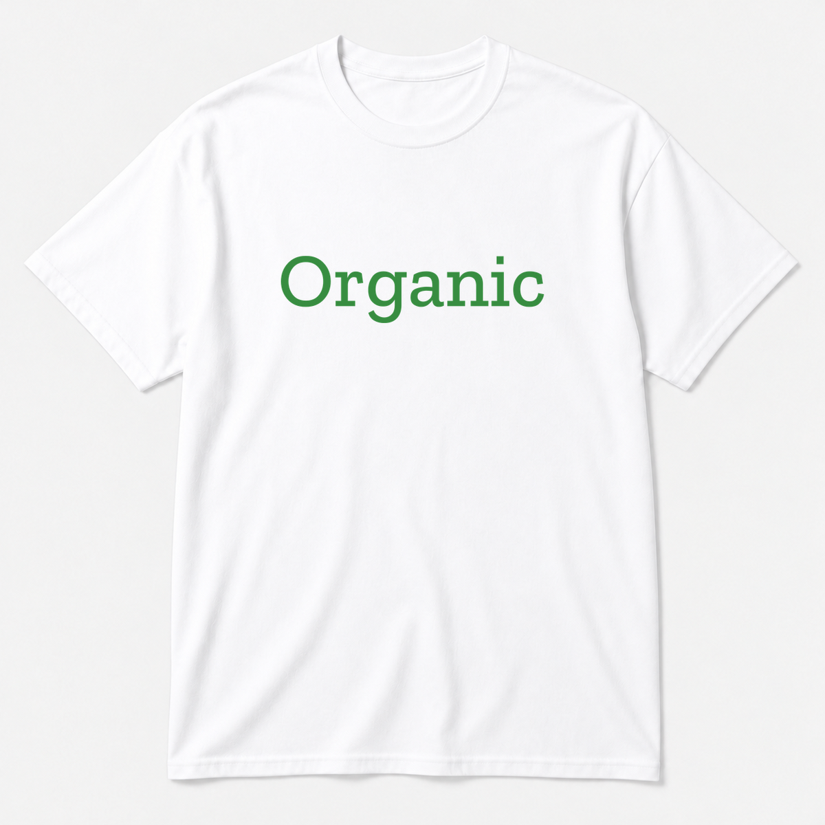 Organic T-Shirt in white with green text