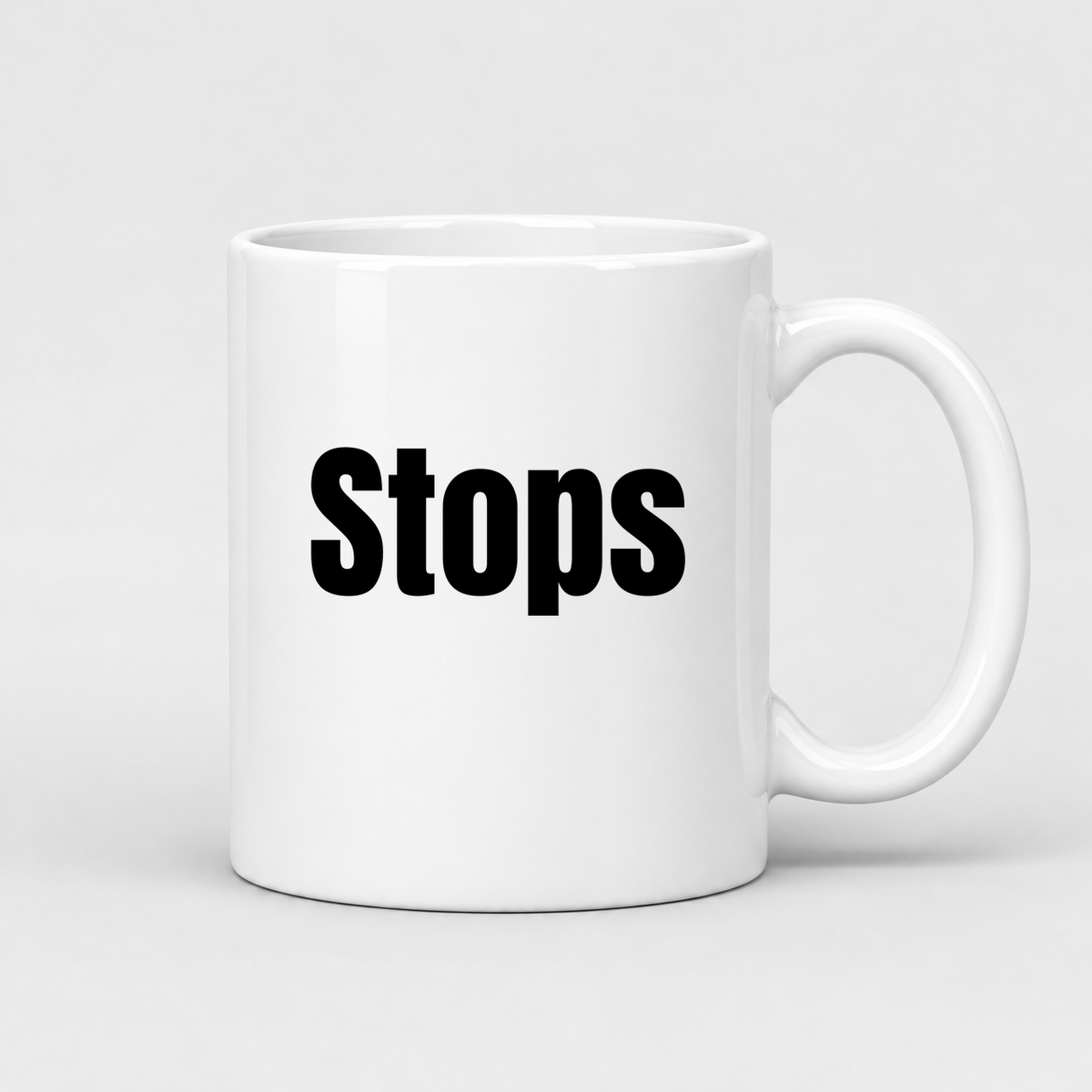 Stops Mug in white